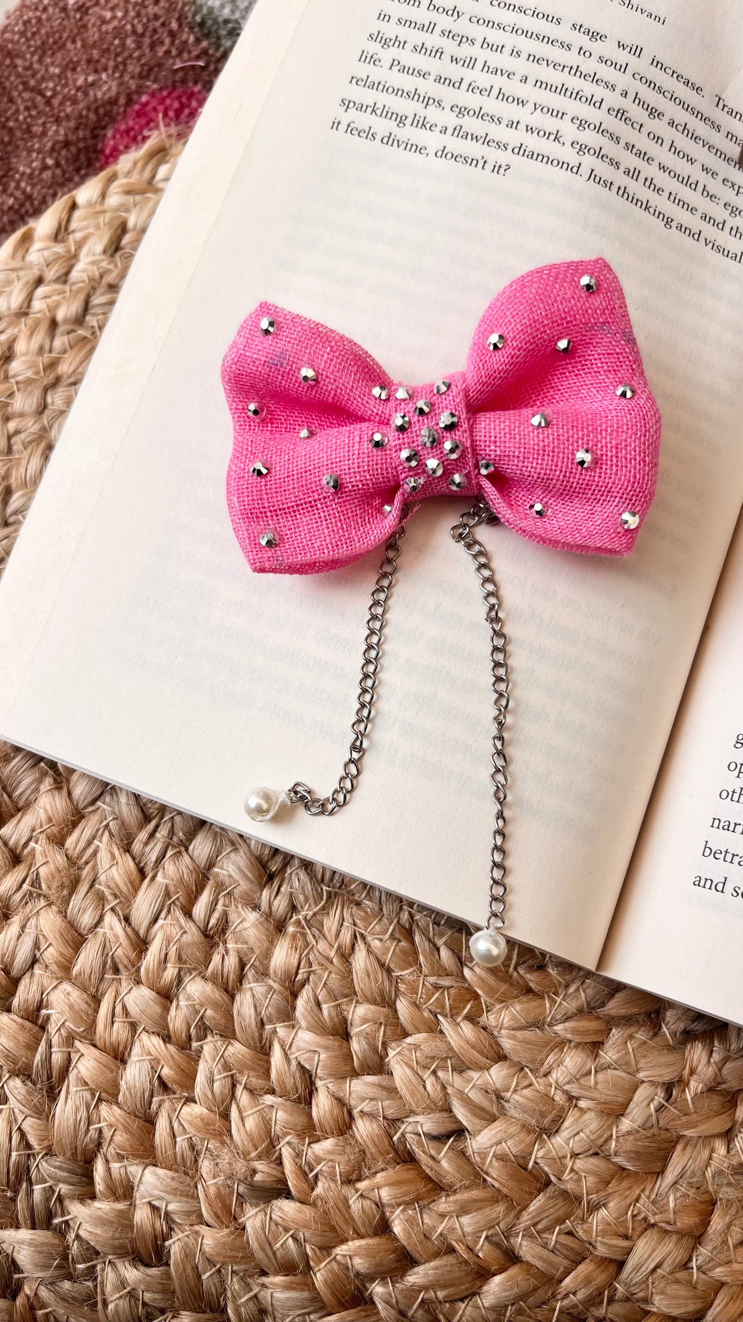 Pink charm bow