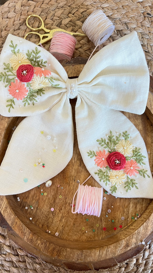 embroidered bow