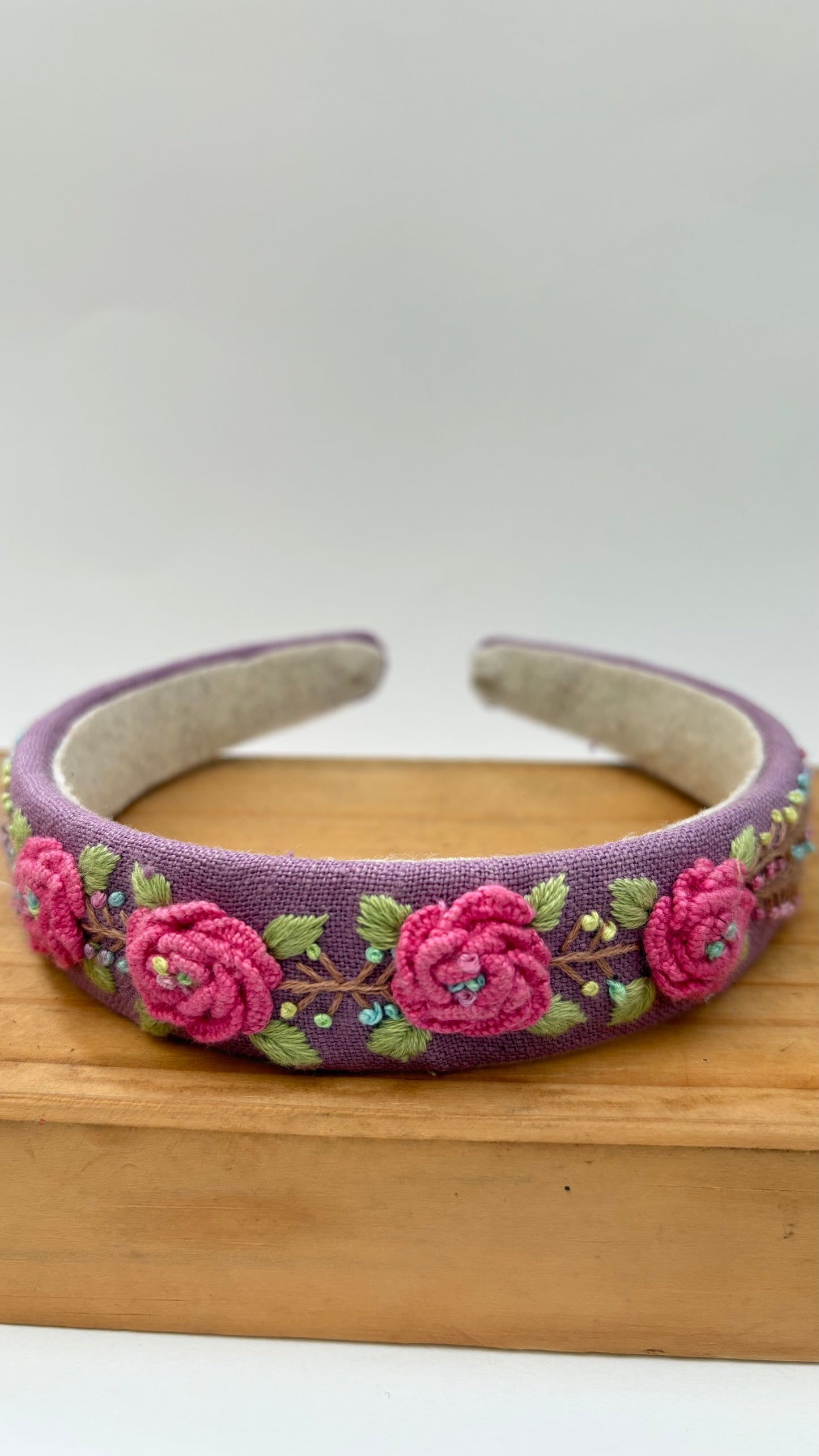 Lavender rosette hair band