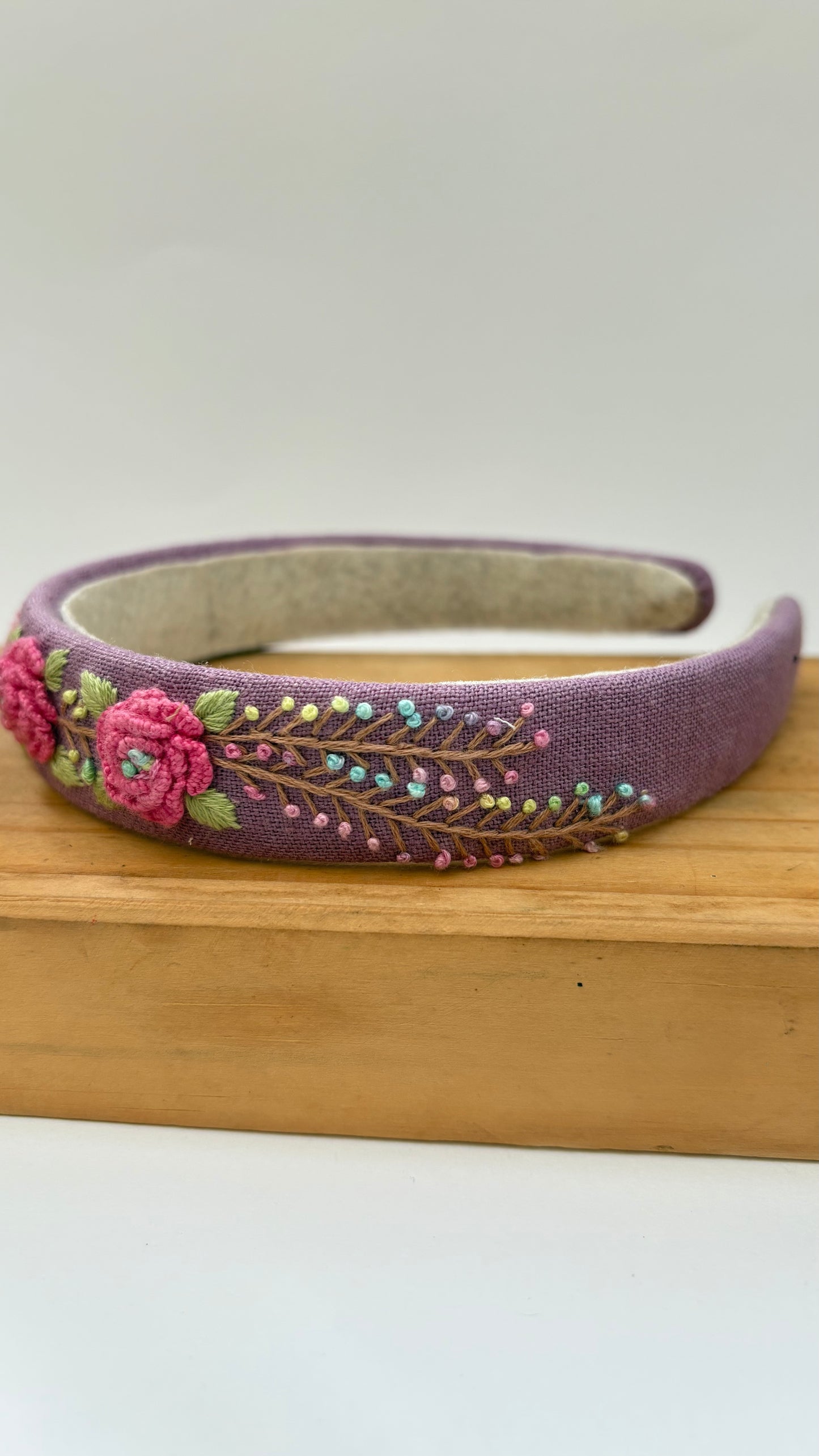 Lavender rosette hair band