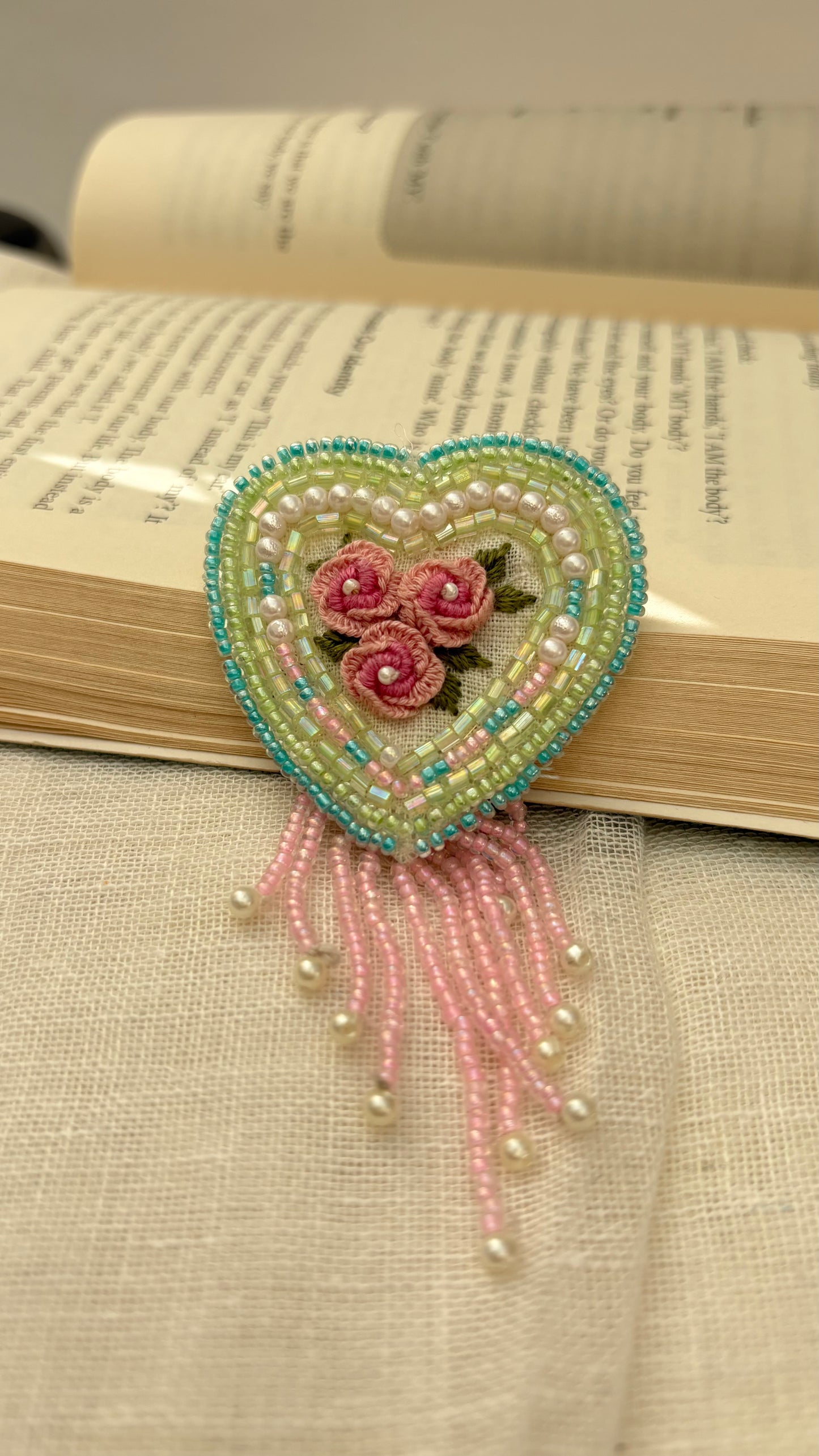 beaded barrette clip