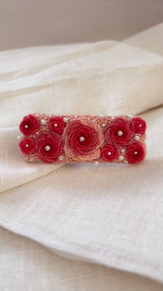 Rosette barrette clip