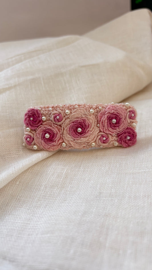 Rosette barrette clip