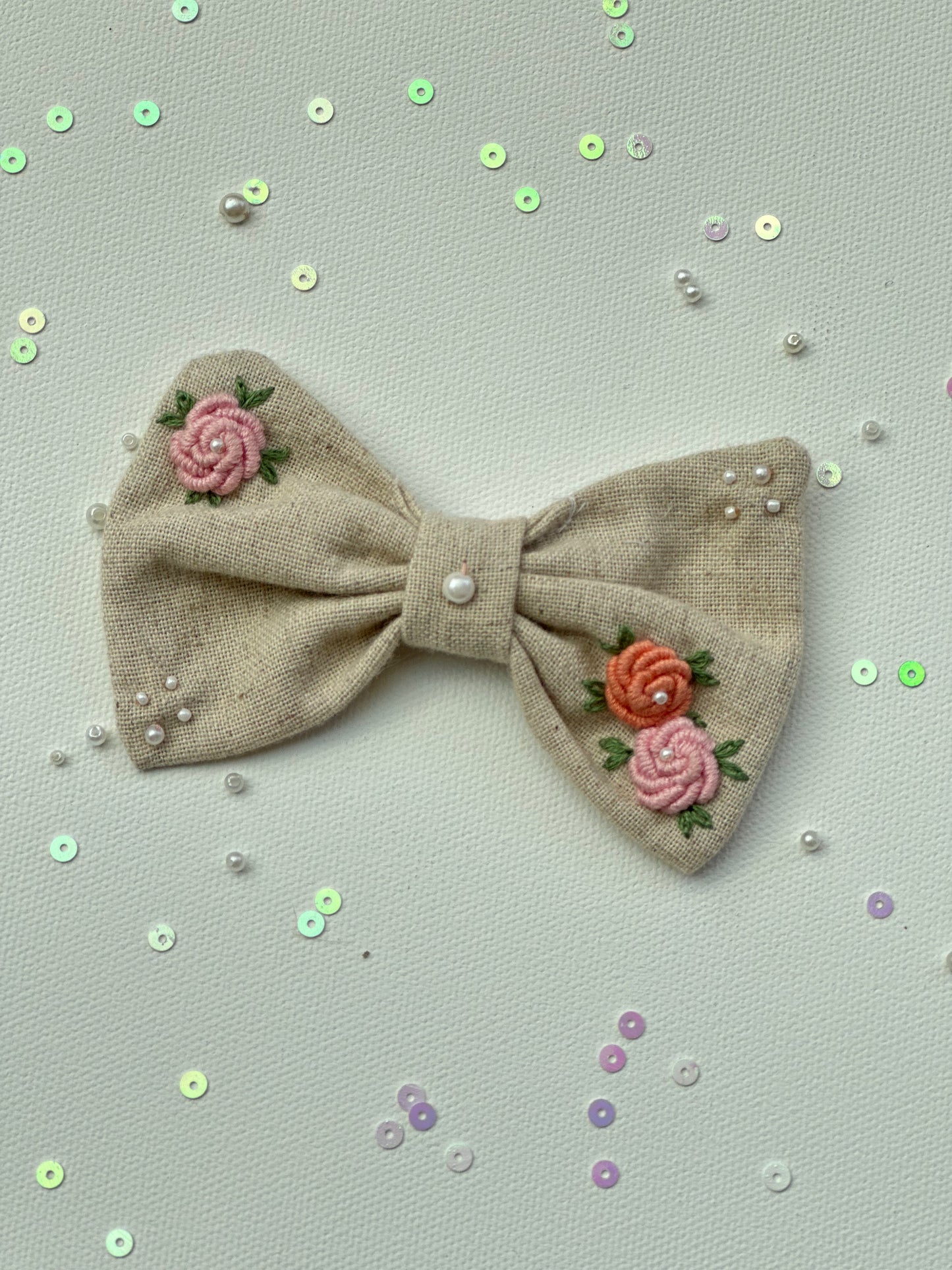 Rosy pearl bow