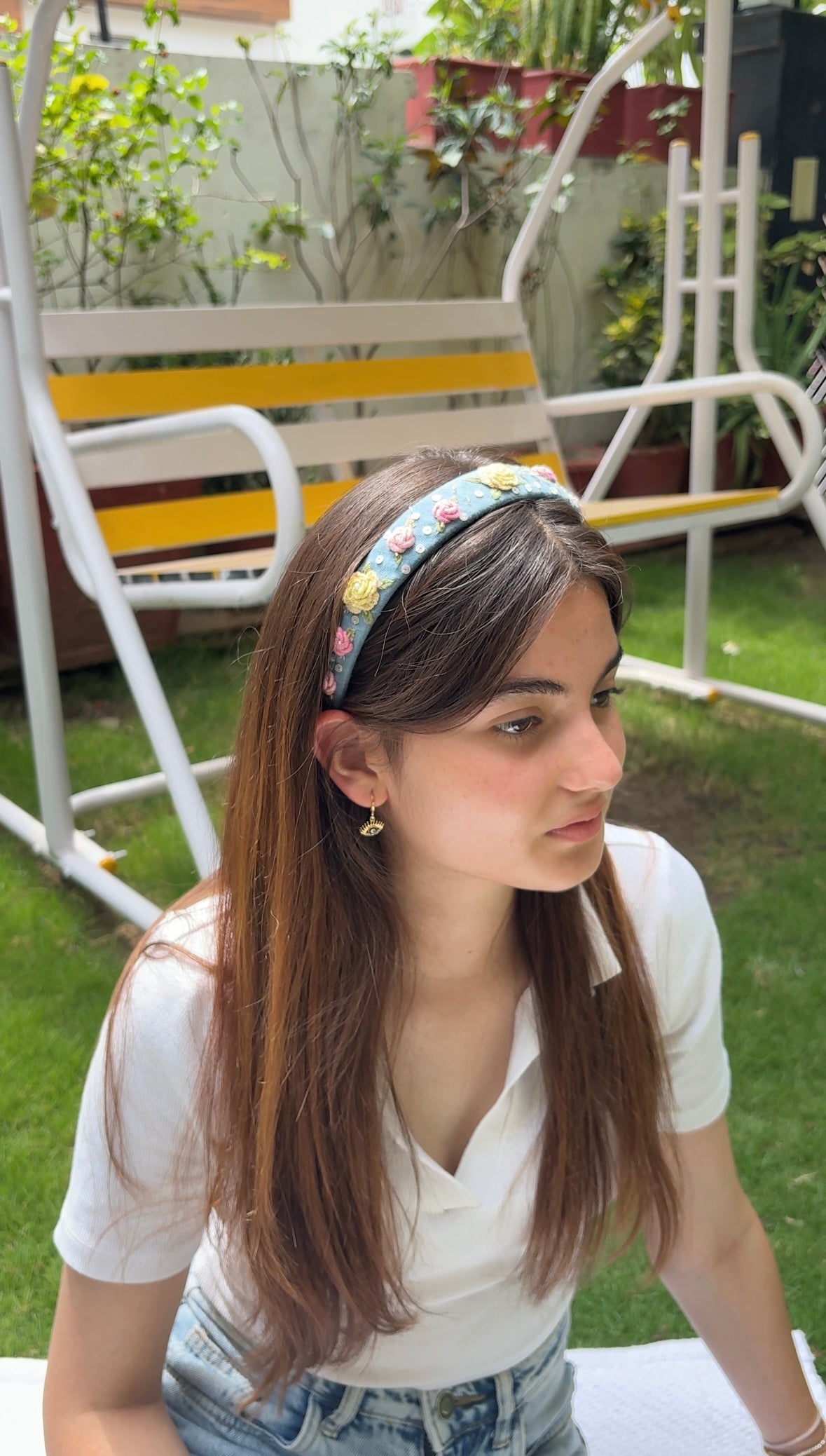 Denim shine hair band