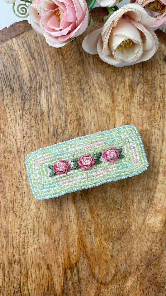Beaded barrette clip