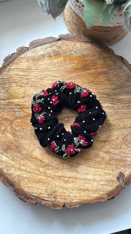 Velvet rose scrunchie